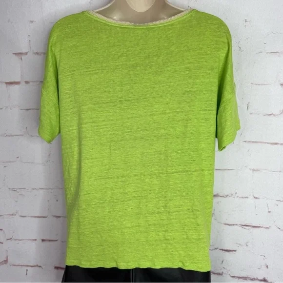 CHICO’S M Runs Large Loose Fit V-Neck Short Sleeve Light Knit Top Chico Size 1 - Picture 4 of 14